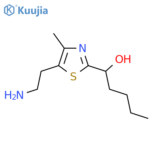 1-5-(2-aminoethyl)-4-methyl-1,3-thiazol-2-ylpentan-1-ol structure