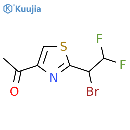 1-2-(1-bromo-2,2-difluoroethyl)-1,3-thiazol-4-ylethan-1-one structure