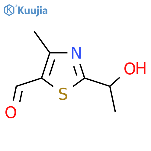2-(1-hydroxyethyl)-4-methyl-1,3-thiazole-5-carbaldehyde structure