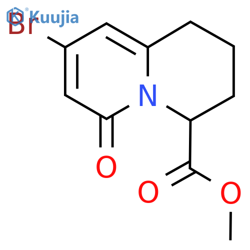 methyl 8-bromo-6-oxo-2,3,4,6-tetrahydro-1H-quinolizine-4-carboxylate structure