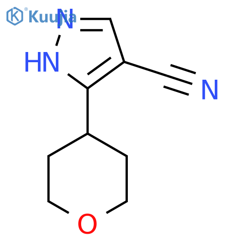 5-(tetrahydro-2H-pyran-4-yl)-1H-pyrazole-4-carbonitrile structure