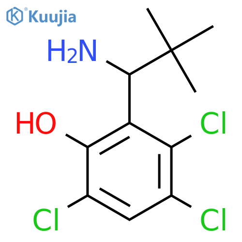 2-(1-amino-2,2-dimethylpropyl)-3,4,6-trichlorophenol structure