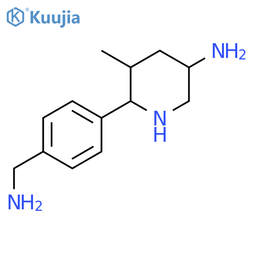 6-4-(aminomethyl)phenyl-5-methylpiperidin-3-amine structure