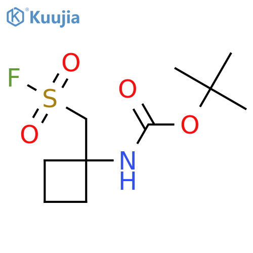 tert-butyl N-{1-(fluorosulfonyl)methylcyclobutyl}carbamate structure