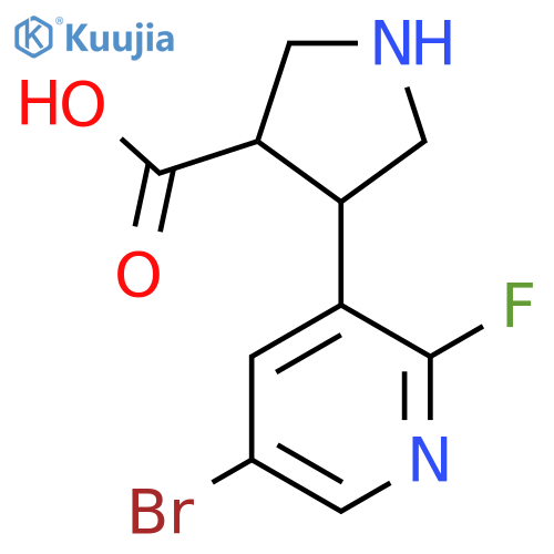 4-(5-bromo-2-fluoropyridin-3-yl)pyrrolidine-3-carboxylic acid structure