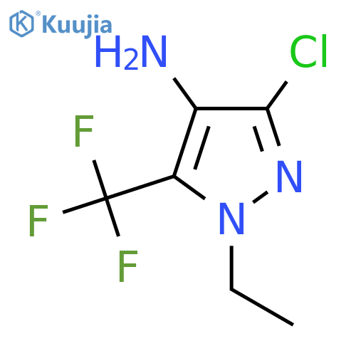 3-chloro-1-ethyl-5-(trifluoromethyl)-1H-pyrazol-4-amine structure