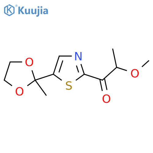 2-methoxy-1-5-(2-methyl-1,3-dioxolan-2-yl)-1,3-thiazol-2-ylpropan-1-one structure