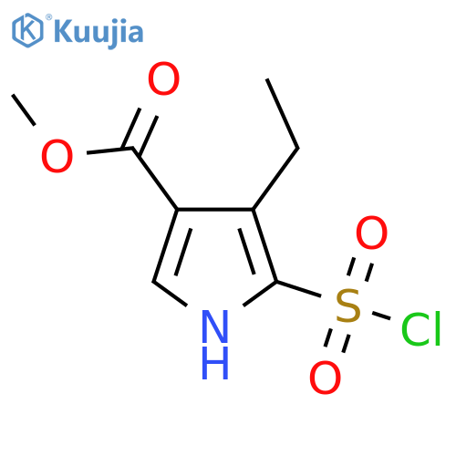 methyl 5-(chlorosulfonyl)-4-ethyl-1H-pyrrole-3-carboxylate structure