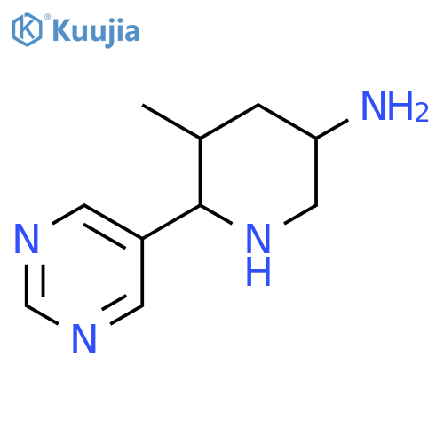 5-methyl-6-(pyrimidin-5-yl)piperidin-3-amine structure