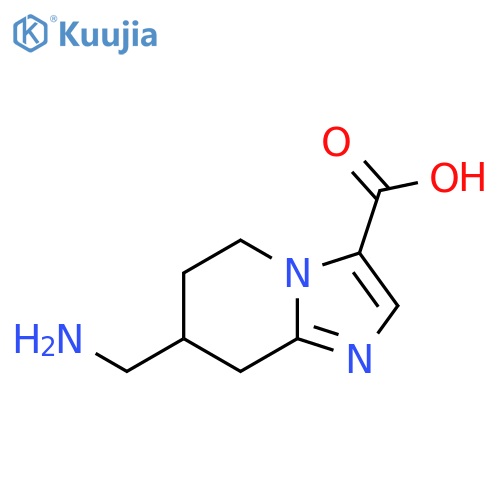 7-(aminomethyl)-5H,6H,7H,8H-imidazo1,2-apyridine-3-carboxylic acid structure