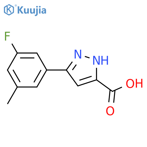 5-(3-fluoro-5-methylphenyl)-1H-pyrazole-3-carboxylic acid structure