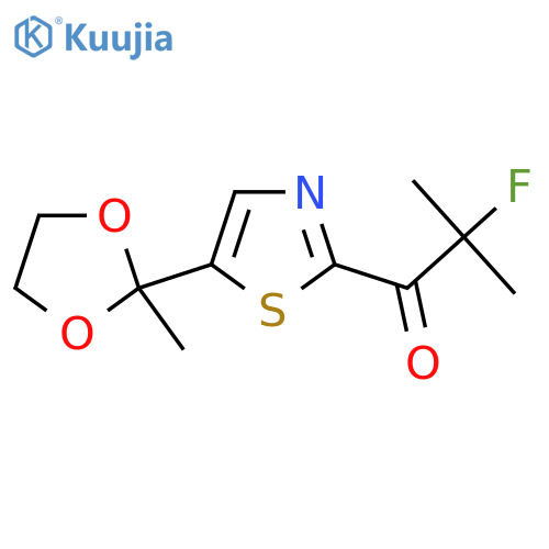 2-fluoro-2-methyl-1-5-(2-methyl-1,3-dioxolan-2-yl)-1,3-thiazol-2-ylpropan-1-one structure