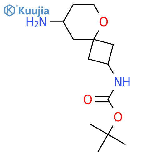 tert-butyl N-{8-amino-5-oxaspiro3.5nonan-2-yl}carbamate structure