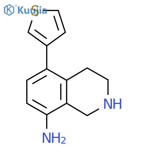 5-(thiophen-3-yl)-1,2,3,4-tetrahydroisoquinolin-8-amine structure