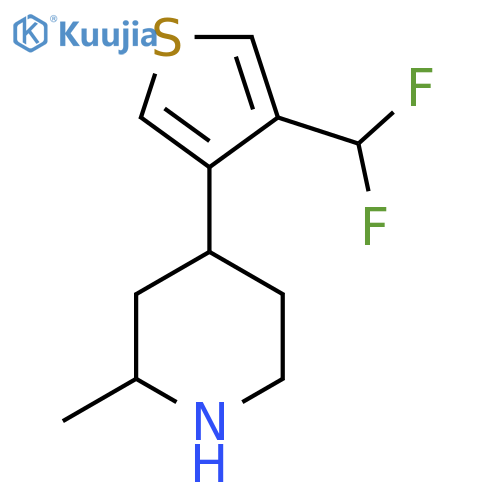 4-4-(difluoromethyl)thiophen-3-yl-2-methylpiperidine structure