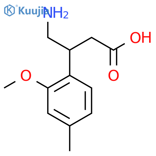 4-amino-3-(2-methoxy-4-methylphenyl)butanoic acid structure