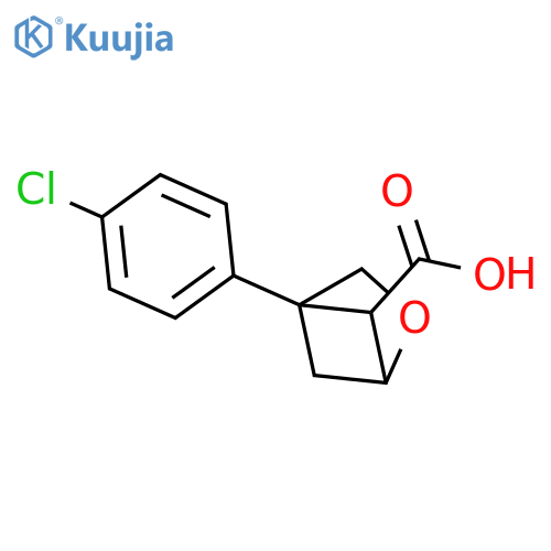 4-(4-chlorophenyl)-2-oxabicyclo2.1.1hexane-5-carboxylic acid structure