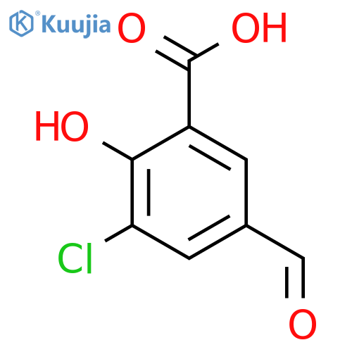 3-chloro-5-formyl-2-hydroxybenzoic acid structure