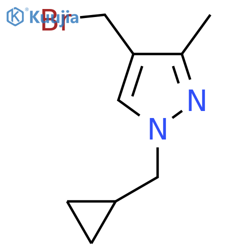 4-(bromomethyl)-1-(cyclopropylmethyl)-3-methyl-1H-pyrazole structure