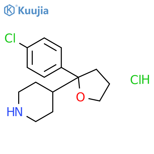 4-[2-(4-chlorophenyl)oxolan-2-yl]piperidine;hydrochloride structure
