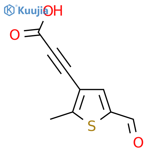 3-(5-formyl-2-methylthiophen-3-yl)prop-2-ynoic acid structure