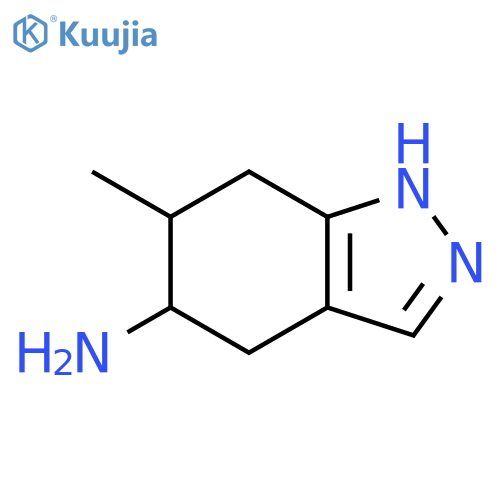 6-methyl-4,5,6,7-tetrahydro-1H-indazol-5-amine, Mixture of diastereomers structure
