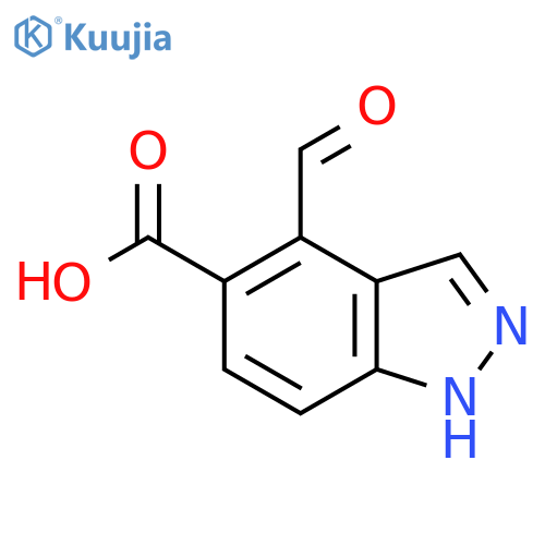 4-formyl-1H-indazole-5-carboxylic acid structure
