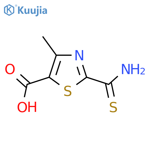 2-carbamothioyl-4-methyl-1,3-thiazole-5-carboxylic acid structure
