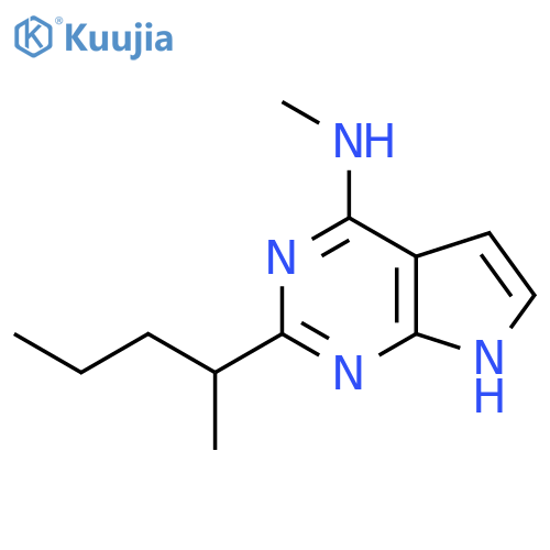 N-methyl-2-(pentan-2-yl)-7H-pyrrolo2,3-dpyrimidin-4-amine structure