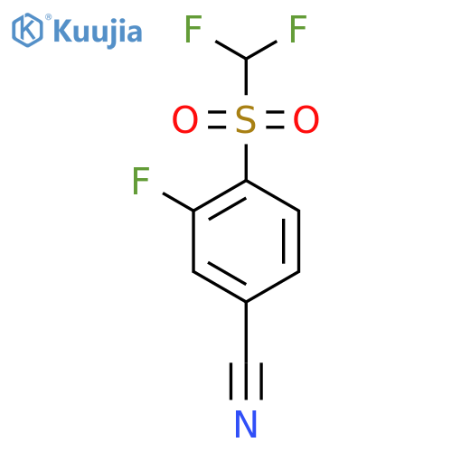 4-difluoromethanesulfonyl-3-fluorobenzonitrile structure