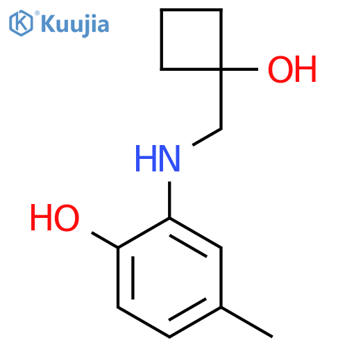 2-{[(1-Hydroxycyclobutyl)methyl]amino}-4-methylphenol structure