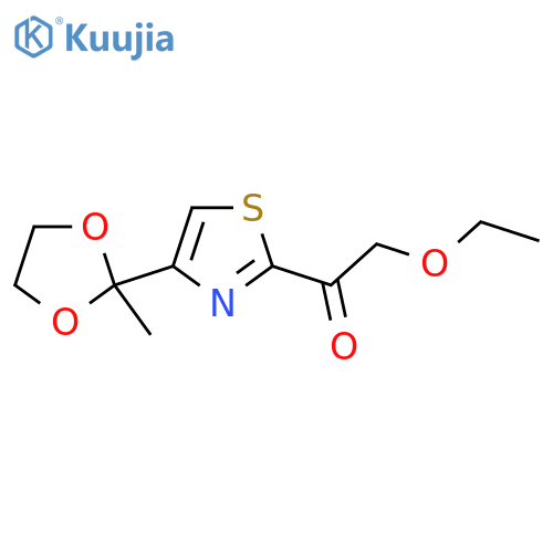 2-ethoxy-1-4-(2-methyl-1,3-dioxolan-2-yl)-1,3-thiazol-2-ylethan-1-one structure