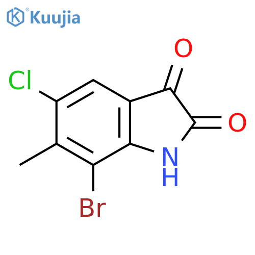 7-bromo-5-chloro-6-methyl-2,3-dihydro-1H-indole-2,3-dione structure