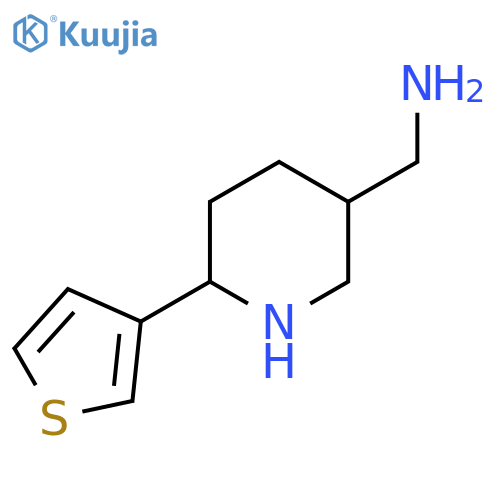 6-(thiophen-3-yl)piperidin-3-ylmethanamine structure