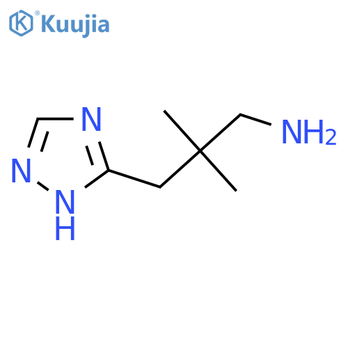 2,2-dimethyl-3-(1H-1,2,4-triazol-3-yl)propan-1-amine structure