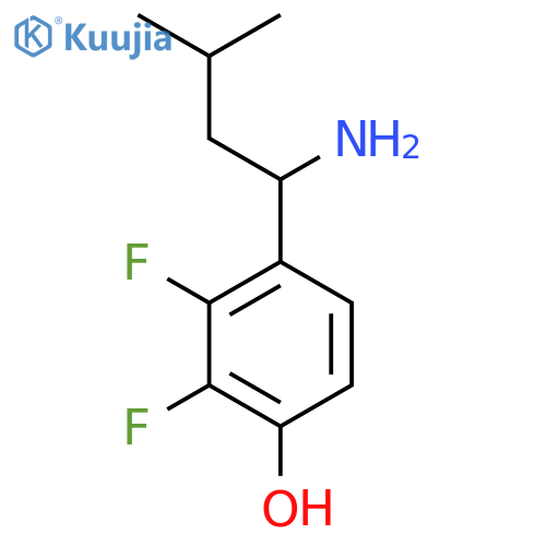 4-(1-amino-3-methylbutyl)-2,3-difluorophenol structure