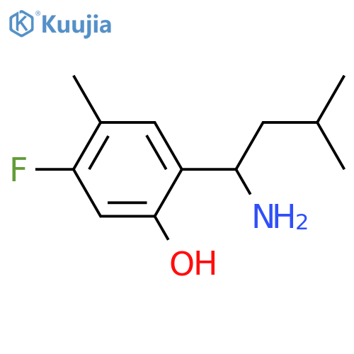 2-(1-amino-3-methylbutyl)-5-fluoro-4-methylphenol structure