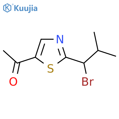 1-2-(1-bromo-2-methylpropyl)-1,3-thiazol-5-ylethan-1-one structure
