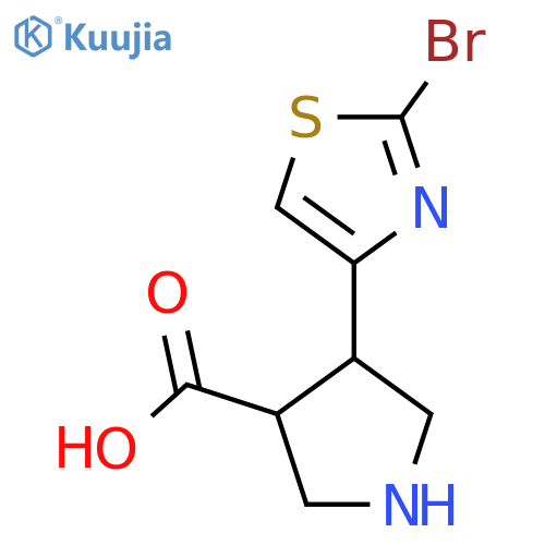 4-(2-bromo-1,3-thiazol-4-yl)pyrrolidine-3-carboxylic acid structure