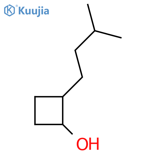2-(3-methylbutyl)cyclobutan-1-ol structure