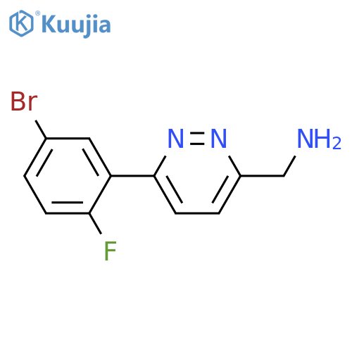 6-(5-bromo-2-fluorophenyl)pyridazin-3-ylmethanamine structure