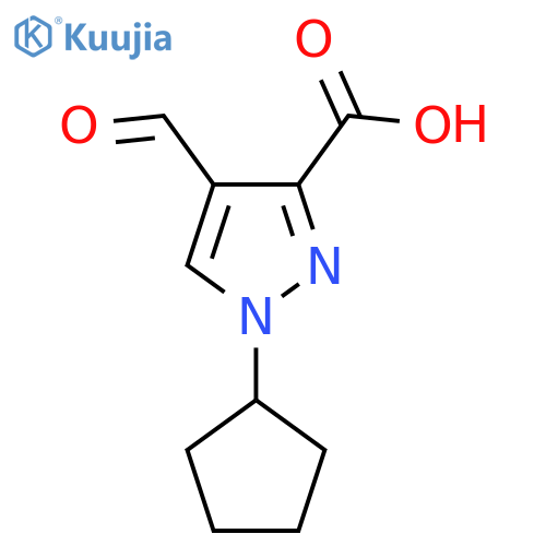 1-cyclopentyl-4-formyl-1H-pyrazole-3-carboxylic acid structure