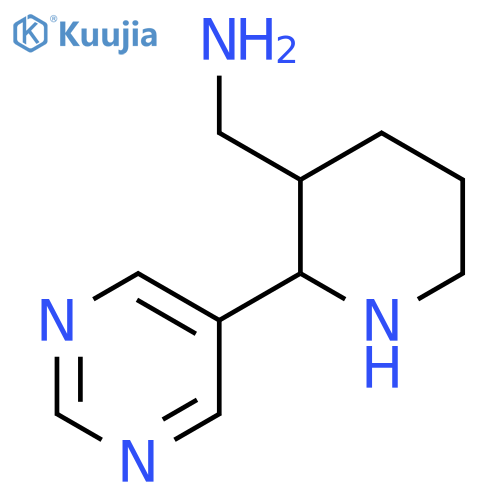2-(pyrimidin-5-yl)piperidin-3-ylmethanamine structure