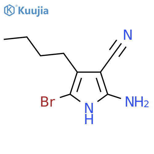 2-amino-5-bromo-4-butyl-1H-pyrrole-3-carbonitrile structure