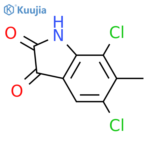 5,7-dichloro-6-methyl-2,3-dihydro-1H-indole-2,3-dione structure