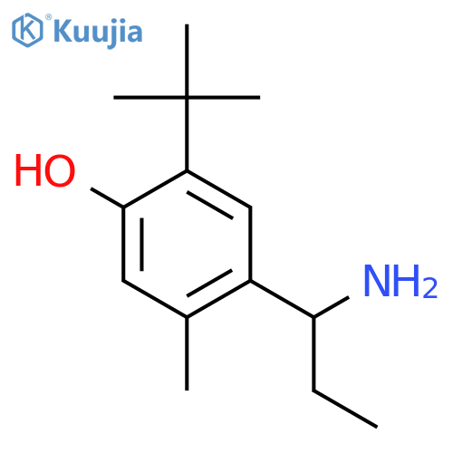 4-(1-aminopropyl)-2-tert-butyl-5-methylphenol structure