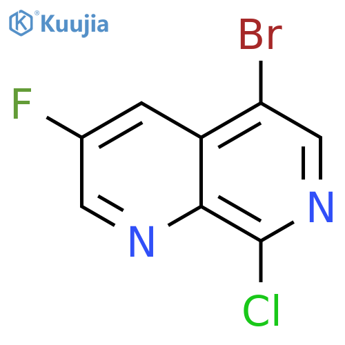 5-bromo-8-chloro-3-fluoro-1,7-naphthyridine structure