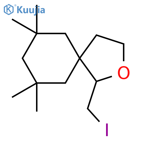 1-(iodomethyl)-7,7,9,9-tetramethyl-2-oxaspiro4.5decane structure