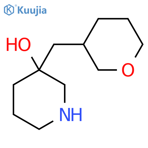 3-(oxan-3-yl)methylpiperidin-3-ol structure