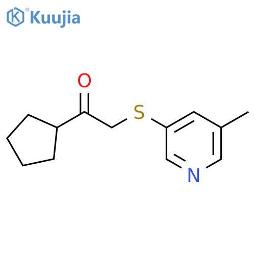 1-cyclopentyl-2-(5-methylpyridin-3-yl)sulfanylethan-1-one structure